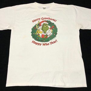 VTG 90's The Grinch Christmas Size XL Short Sleeve Tee Shirt Happy Who Year